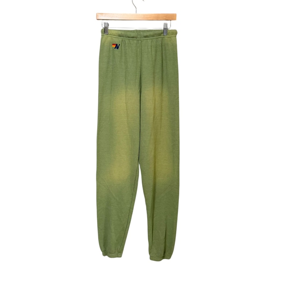 Aviator Nation Sun Faded Green Sweatpants Joggers Logo Made in USA Mens Medium